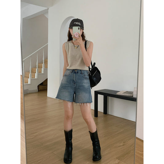 Retro Fashionable Baggy Denim Shorts