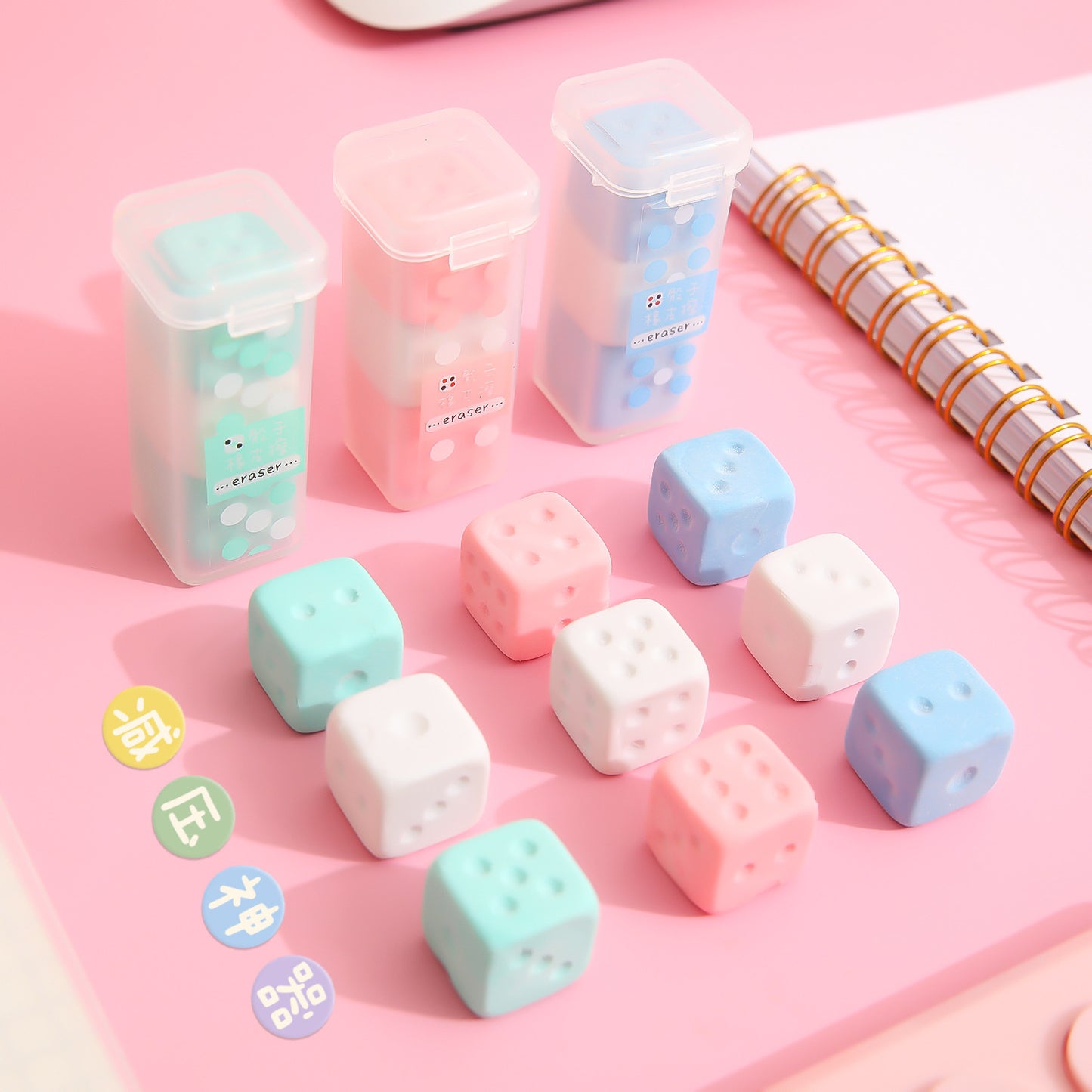 Kawaii dice rubber