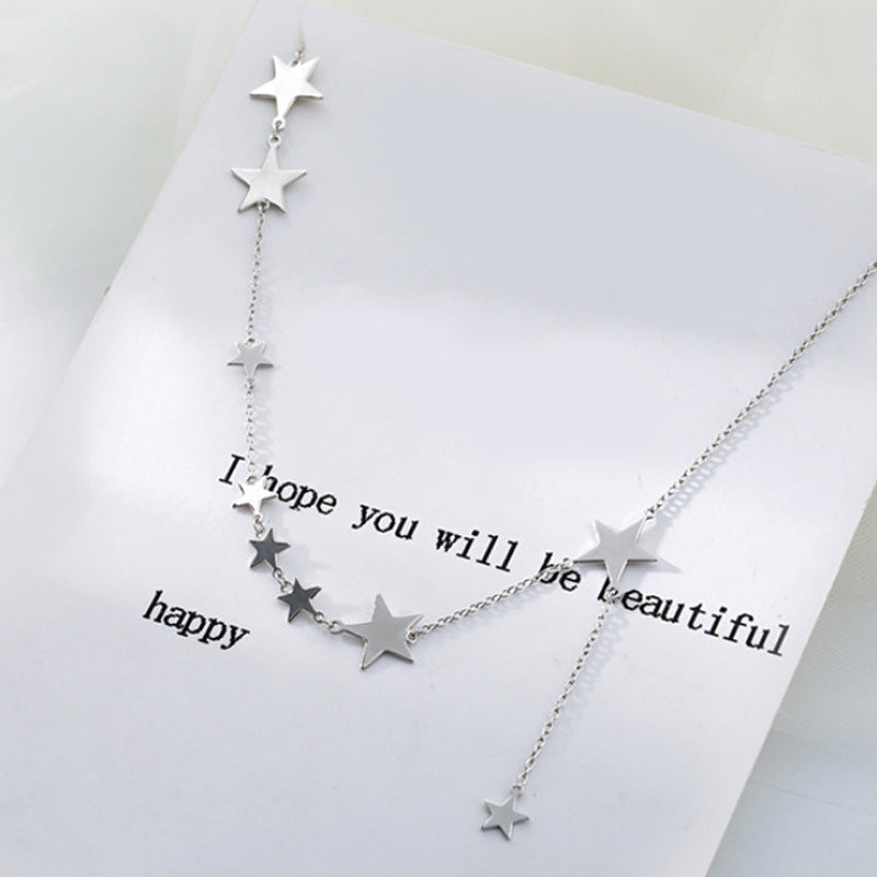 Silver Star clavicle necklace