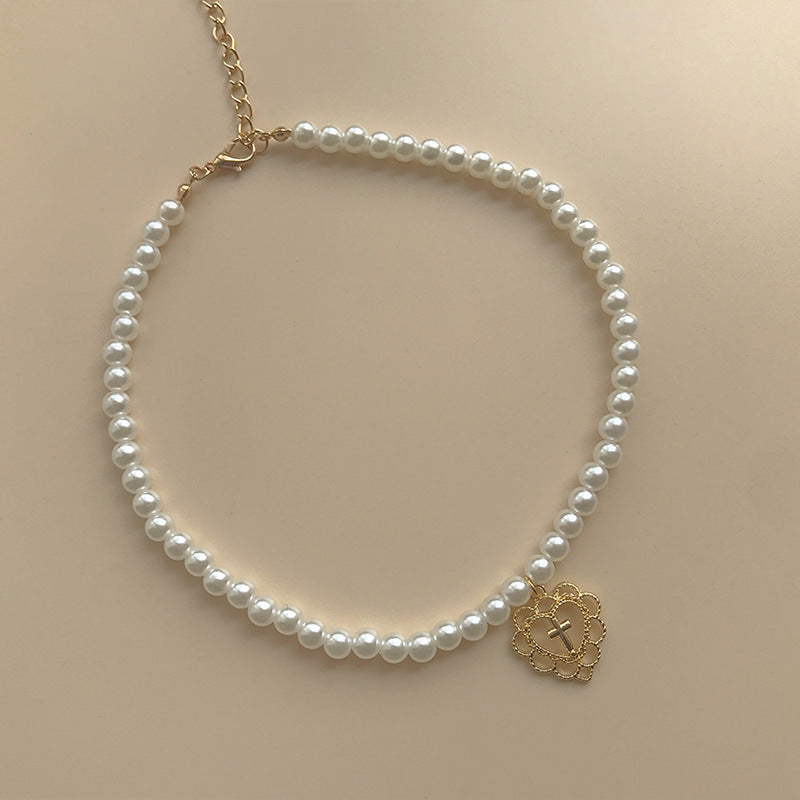 Pearl Cross Love Necklace