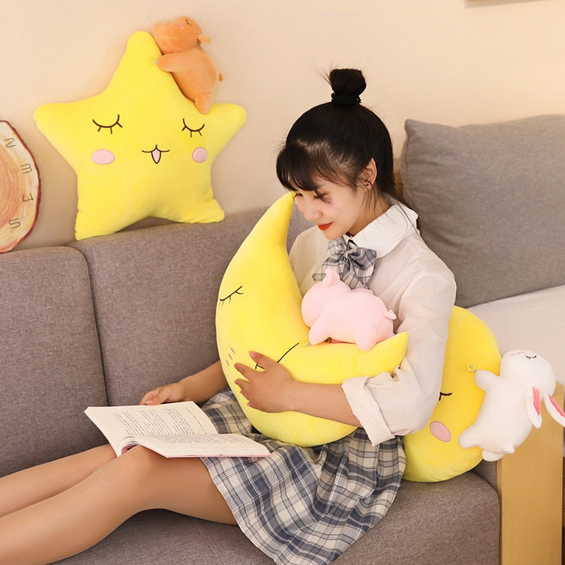 Moon Star Pillow Super Cute Plush Toy