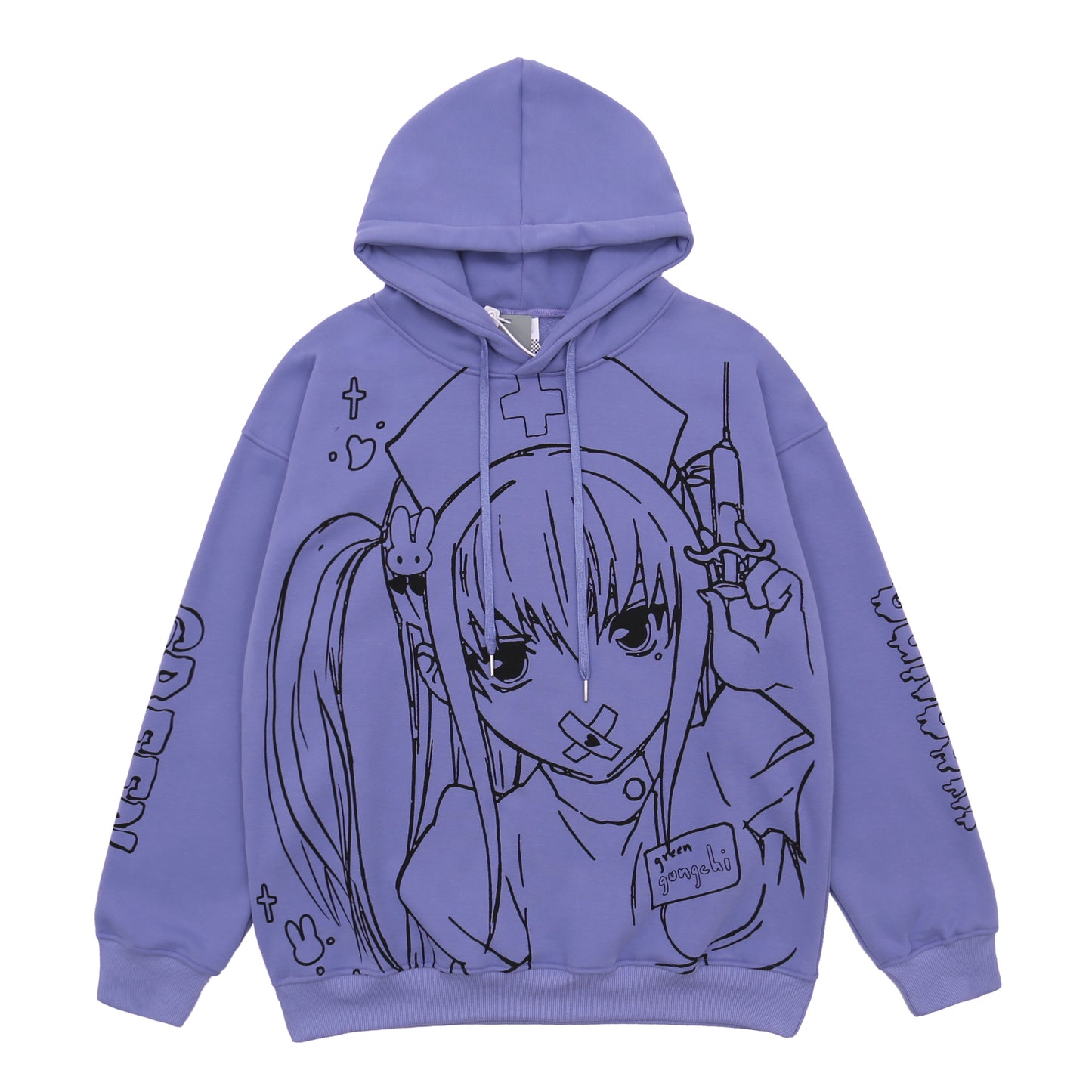 Cute cartoon printed loose sweatshirt