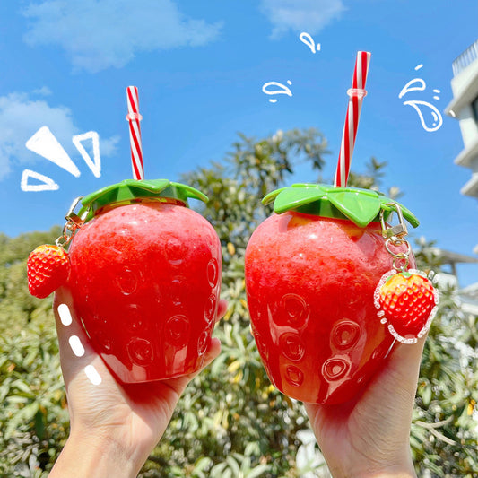 Kawaii strawberry water bottle cup