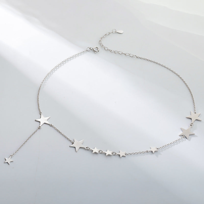 Silver Star clavicle necklace