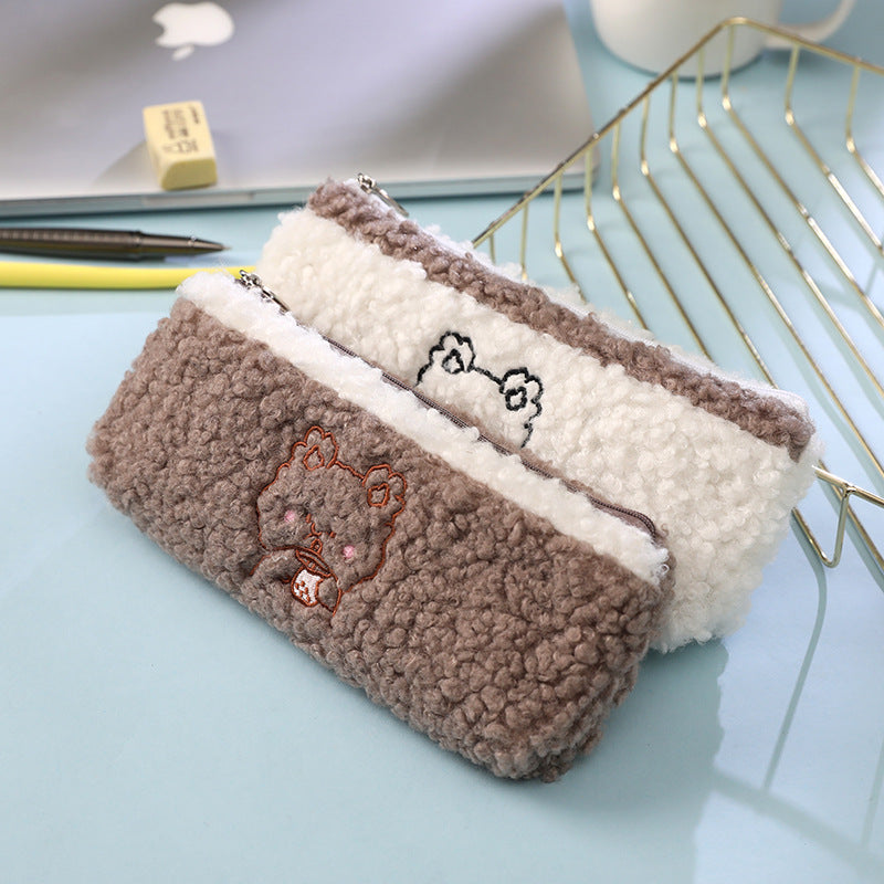 Cute Bear Plush Pencil Case