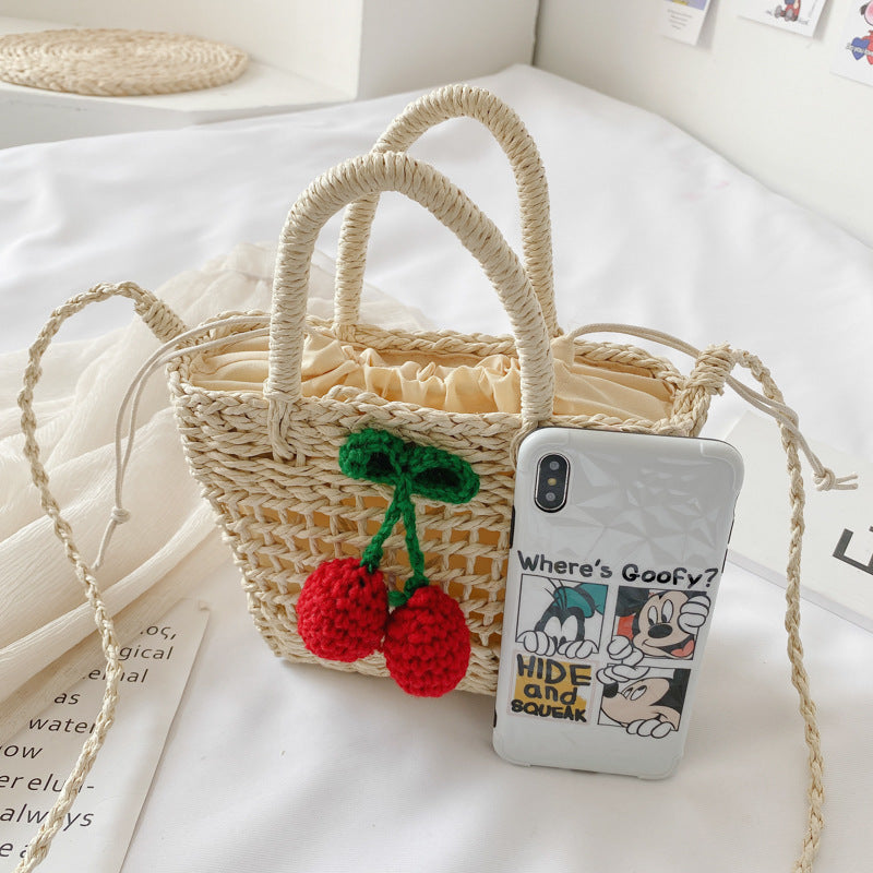 Single Shoulder Bag Idyllic Cute Woven Messenger Bag