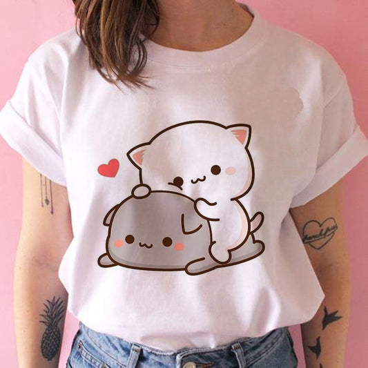 White kawaii kitty t-shirt