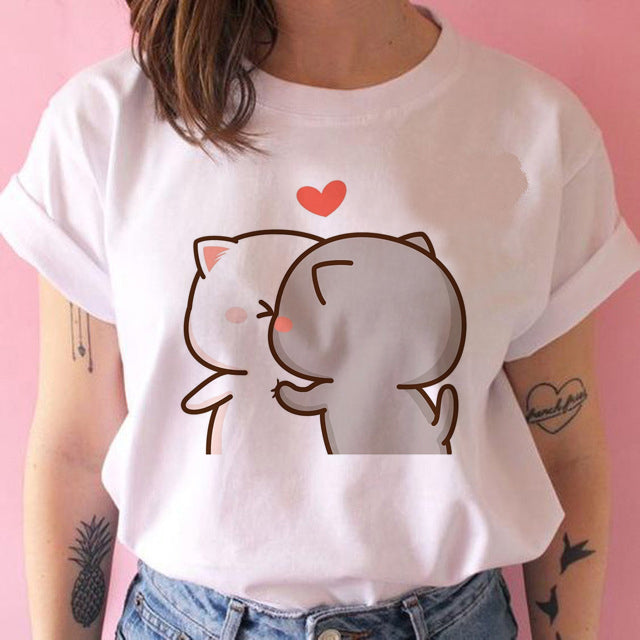 White kawaii kitty t-shirt