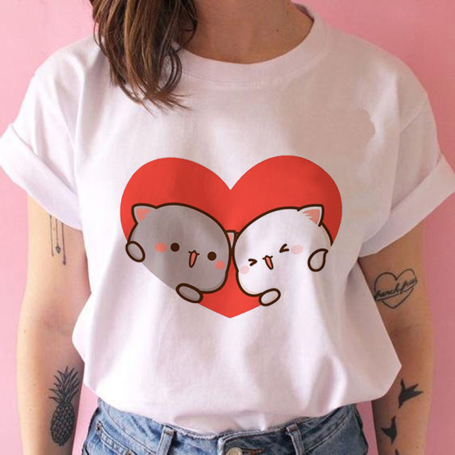 White kawaii kitty t-shirt