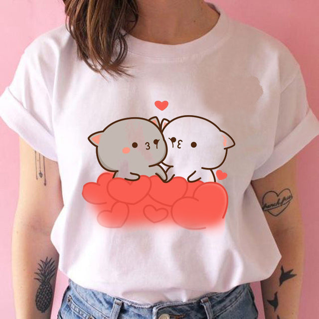 White kawaii kitty t-shirt