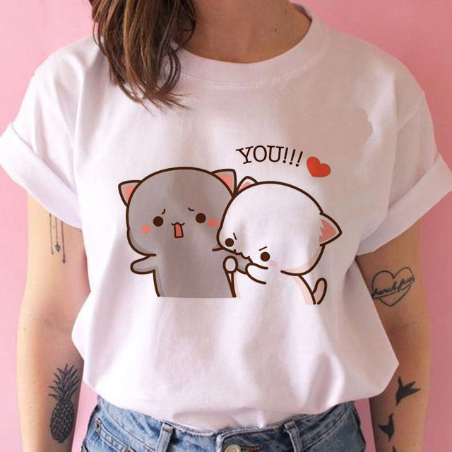 White kawaii kitty t-shirt