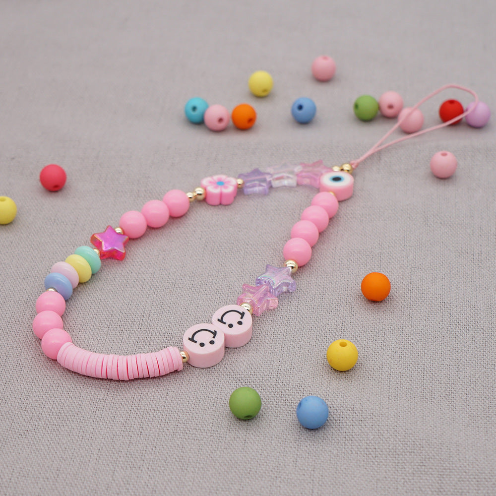 Soft Pottery beaded Phone Chain