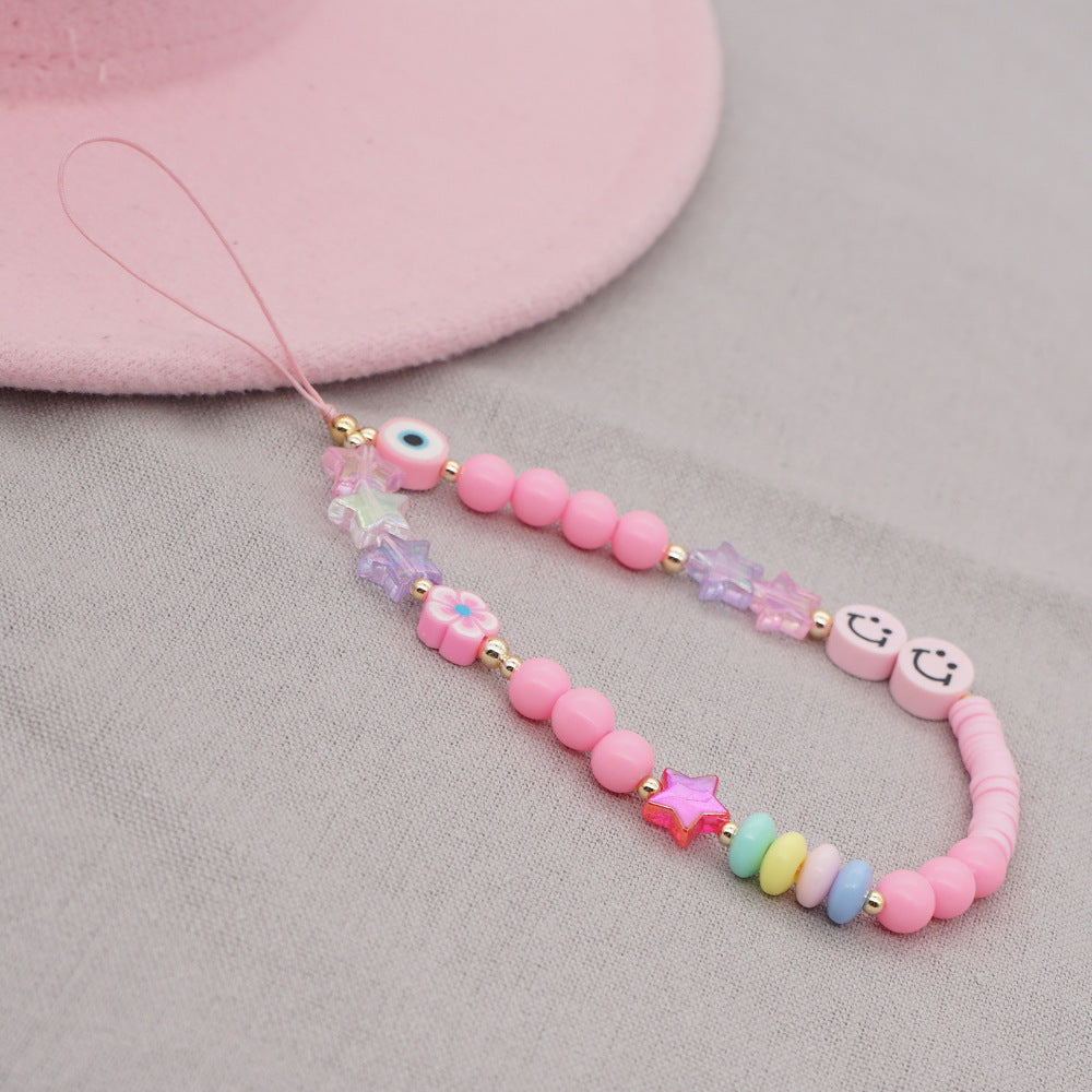 Soft Pottery beaded Phone Chain