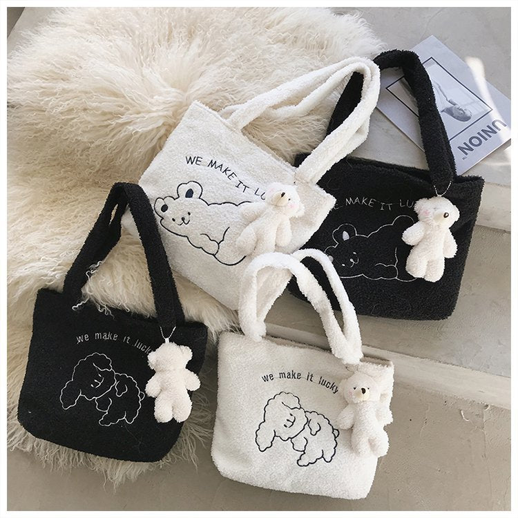 Cute Plush Bear Tote Bag