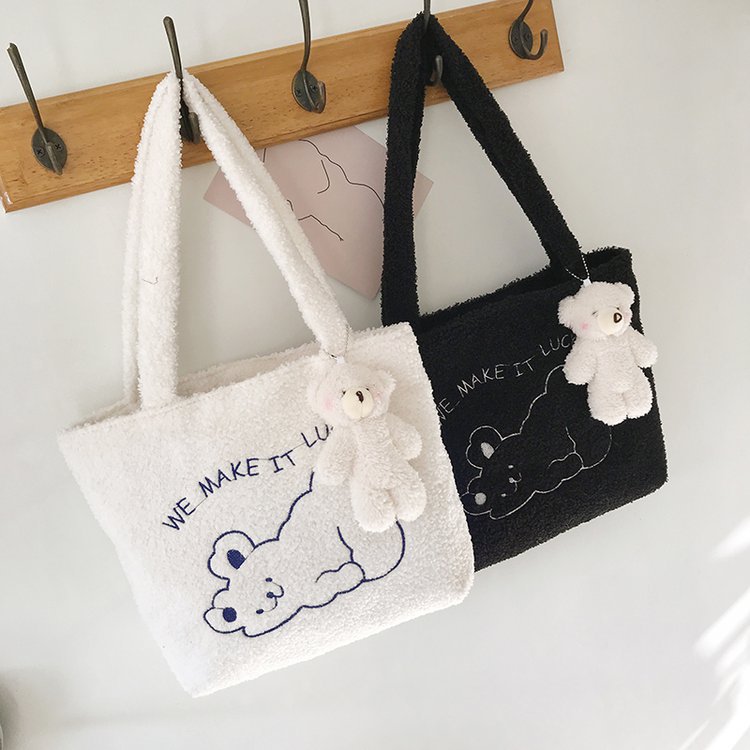 Cute Plush Bear Tote Bag