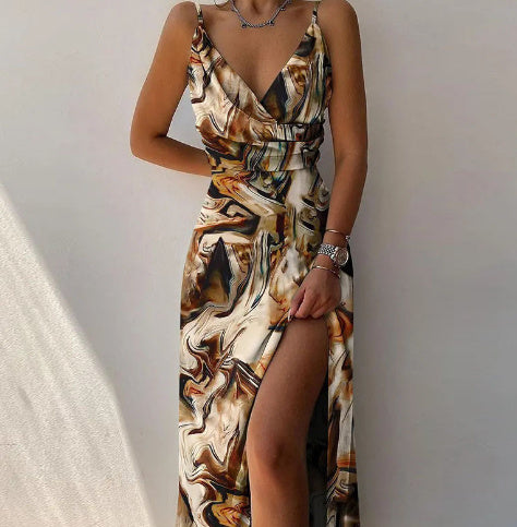 V-neck Slip Low Cut Dress