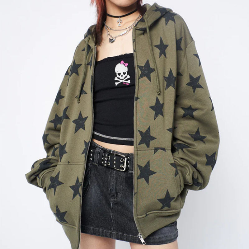 Retro XINGX Printed Casual Hooded Loose Sweater