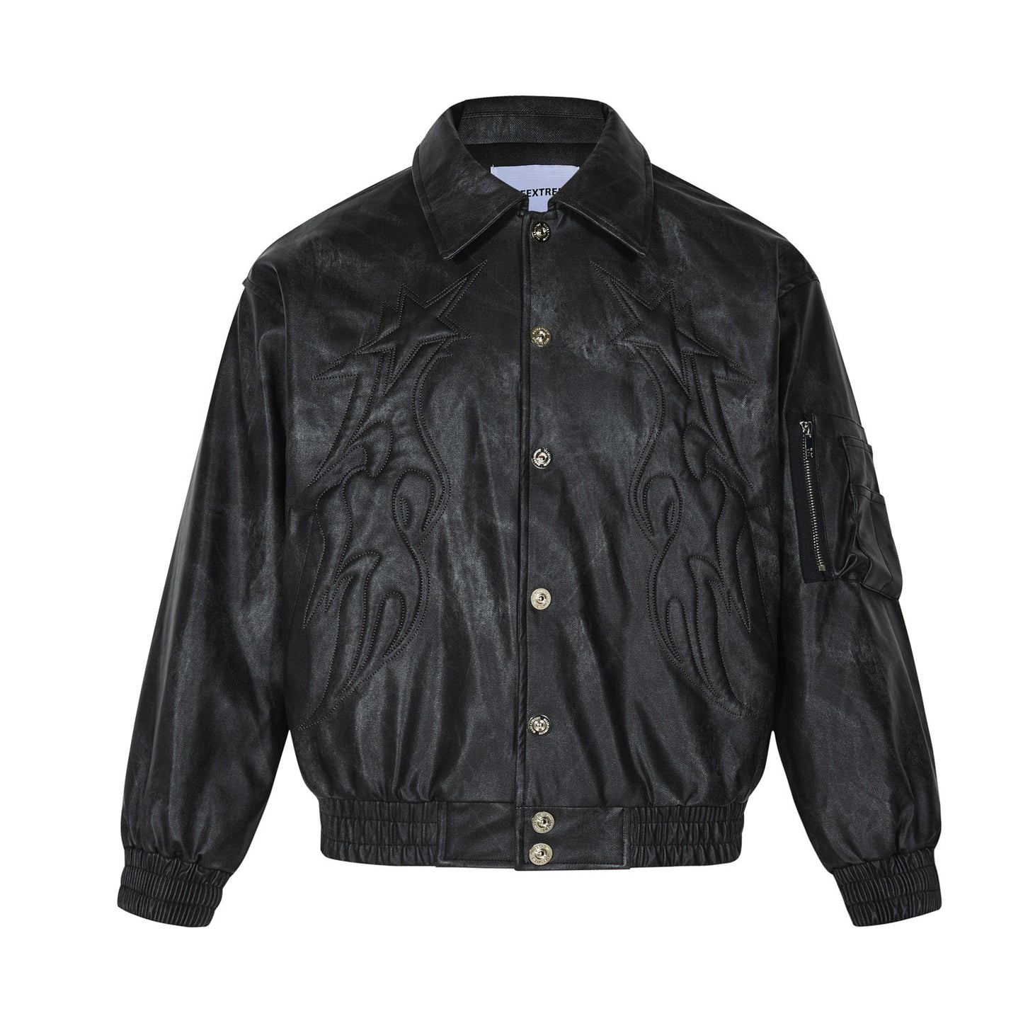 Retro Street Washed Old PU Leather Unisex Jacket