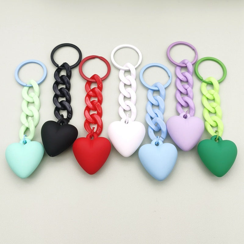 Heart-shaped Keychain Acrylic Chain Ring Accessories