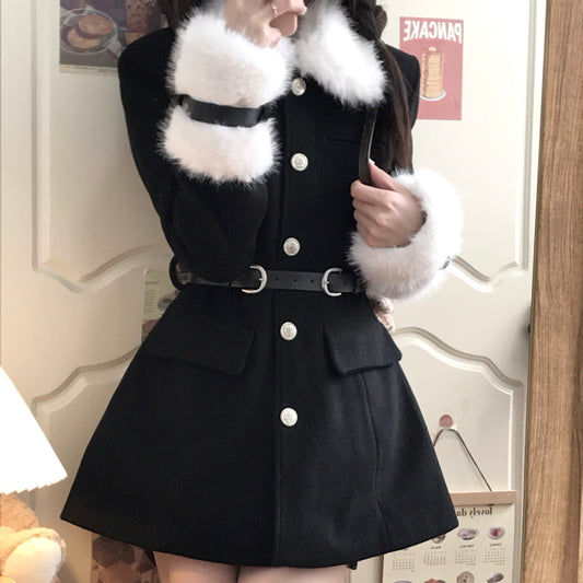 Fluffy Coat Vibe Dress