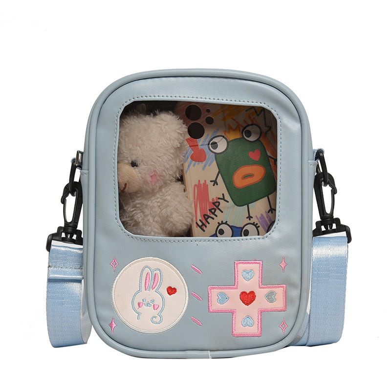 Girls Cute Doll Transparent Messenger Bag