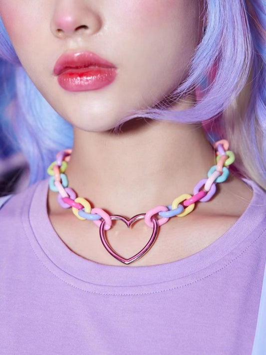 Sweet multi-colour Resin Acrylic Necklace