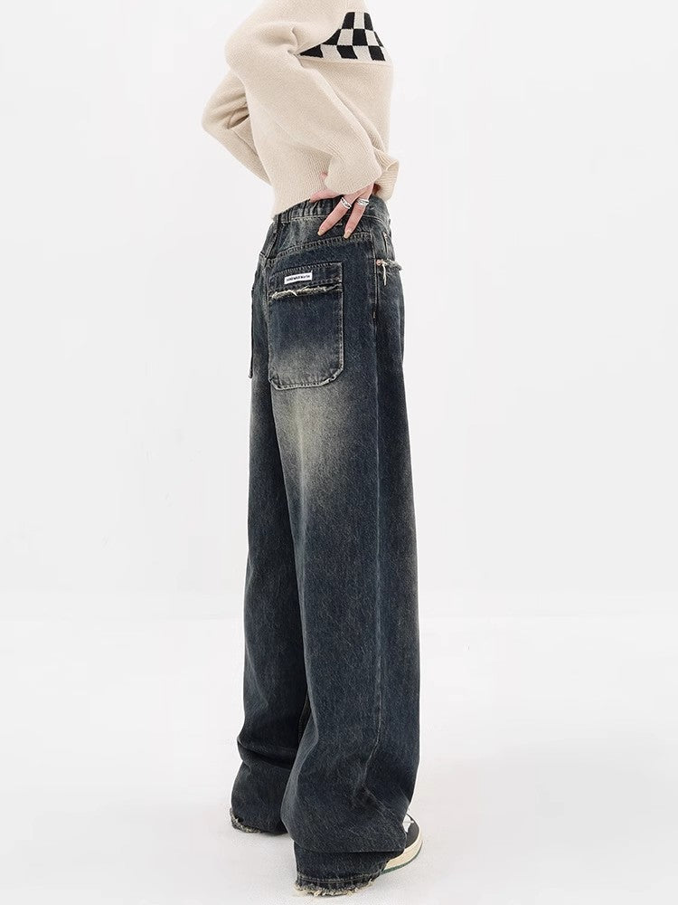 Autumn Retro Design High Waist Jeans