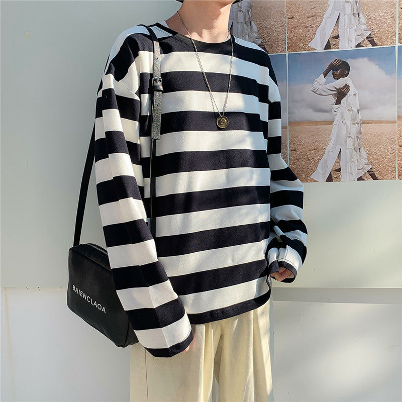 striped styled long-sleeve shirt