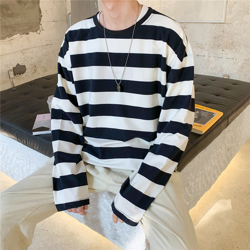 striped styled long-sleeve shirt