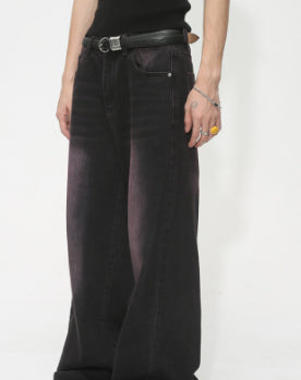 Korean Style Loose Wide Leg Draping Retro Mopping Jeans