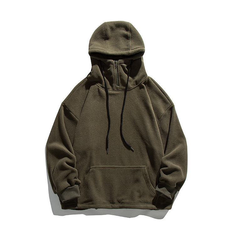 Half Turtleneck Hooded Fleece Sweater