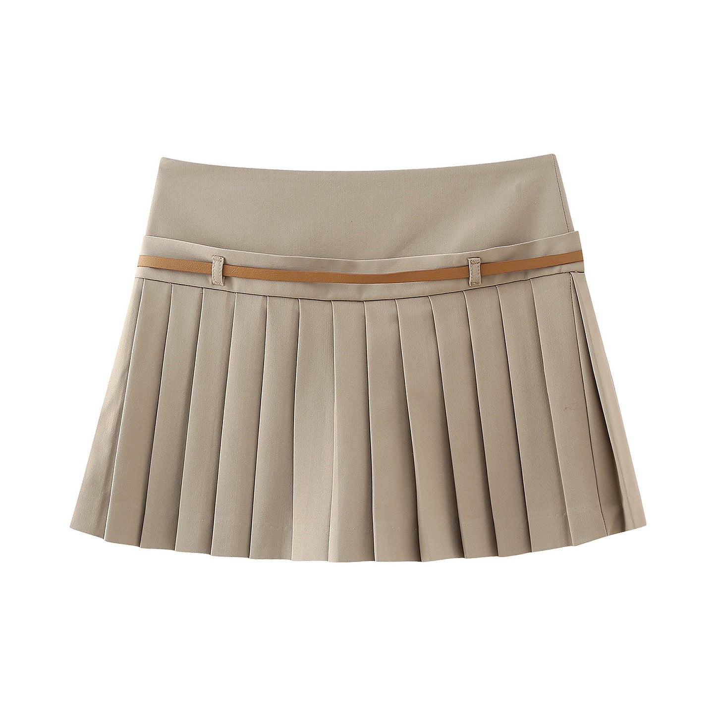 All-match Wide Pleated Thin Belt Decorative skort