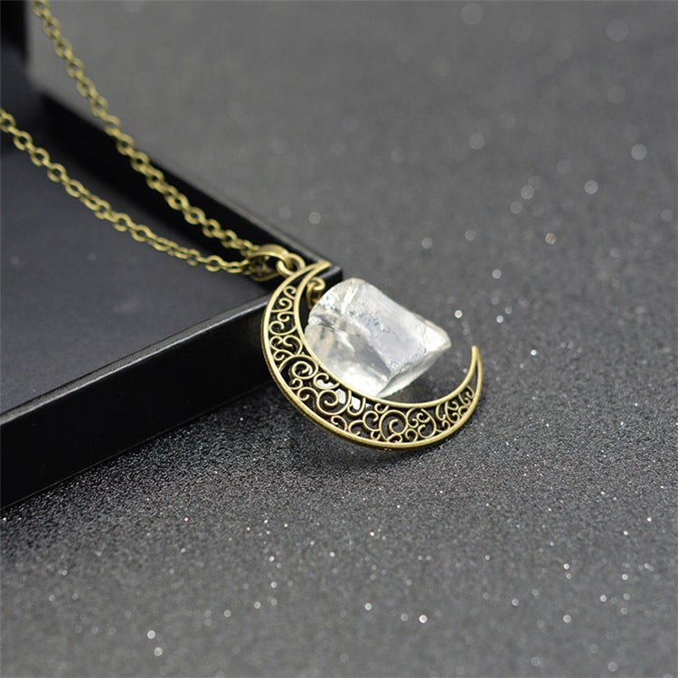 Moon crystal necklace