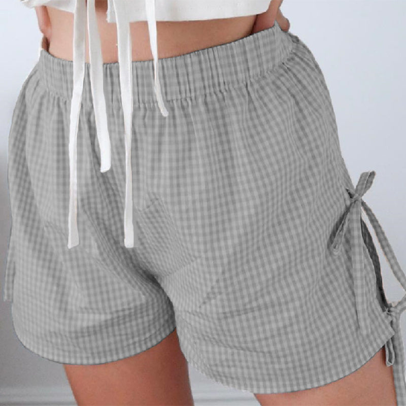 Loose Plaid Print Shorts