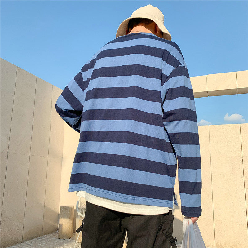 striped styled long-sleeve shirt