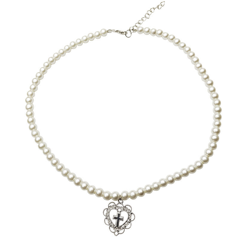 Pearl Cross Love Necklace