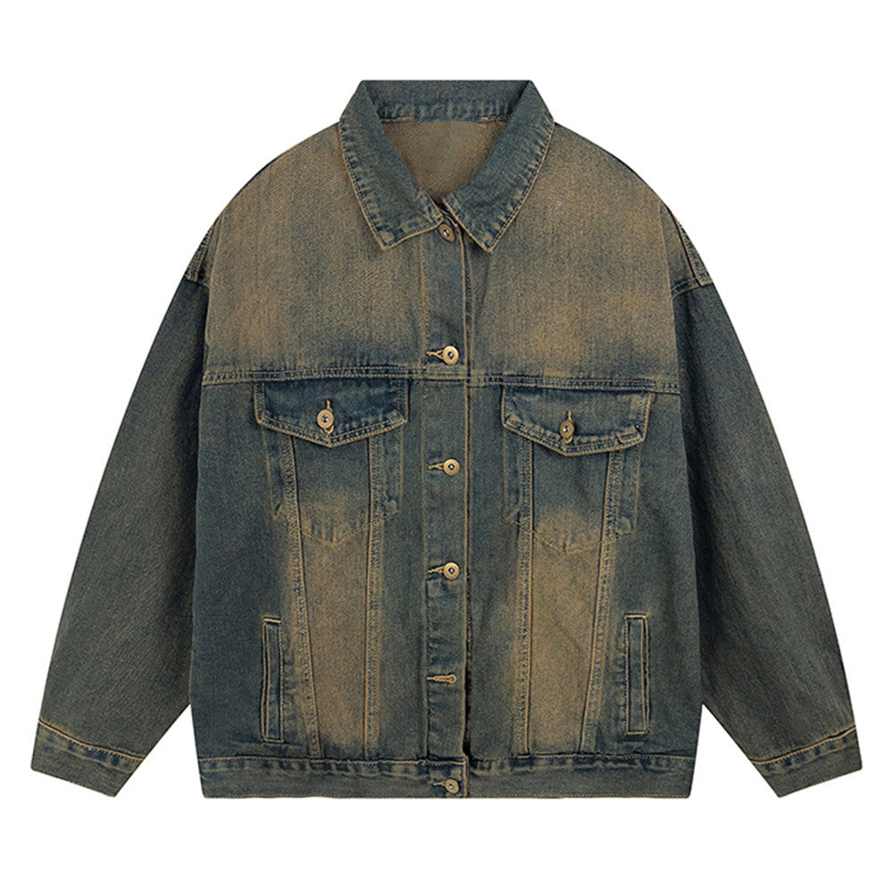 Gradient Retro Washed Denim Jacket