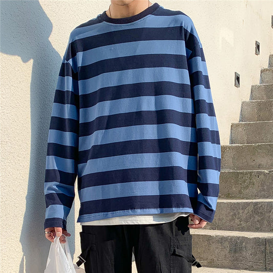 striped styled long-sleeve shirt