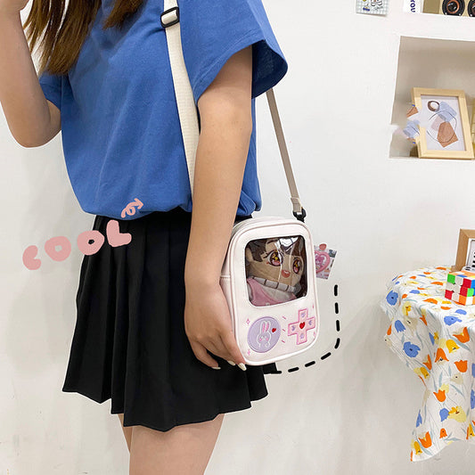 Girls Cute Doll Transparent Messenger Bag