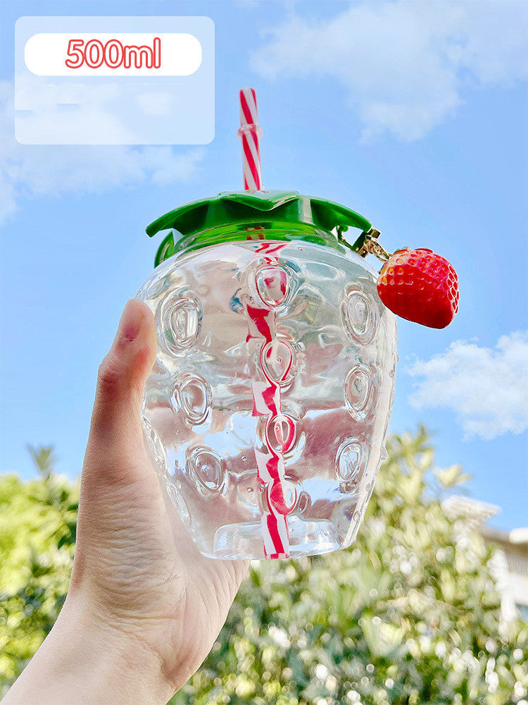 Kawaii strawberry water bottle cup