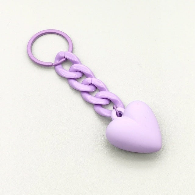 Heart-shaped Keychain Acrylic Chain Ring Accessories