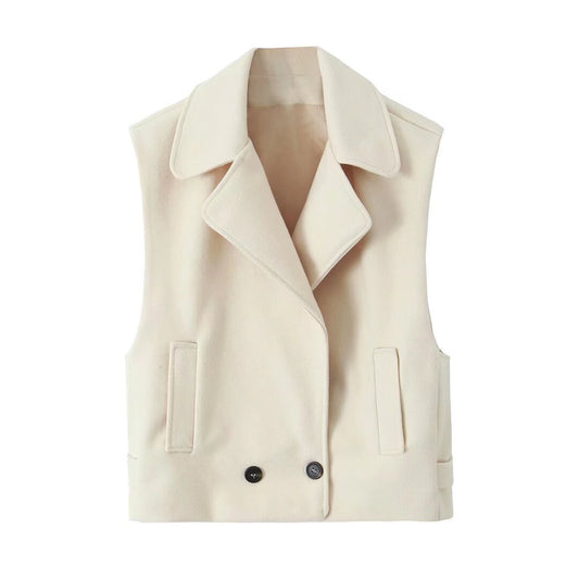 Casual Woollen Vest Coat