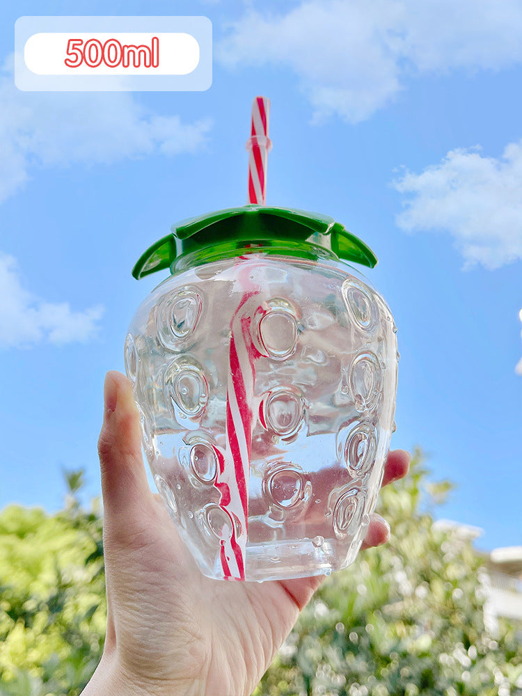 Kawaii strawberry water bottle cup