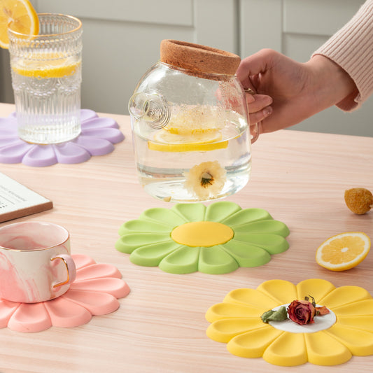 Daisy Flower Insulation Cute Silicone Placemat Decor