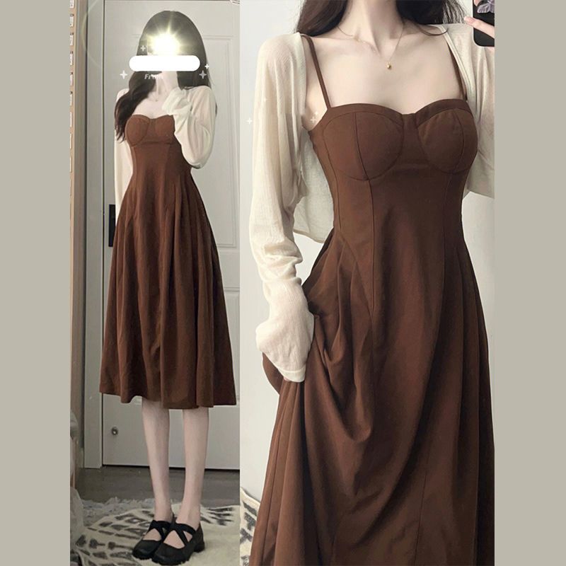 Brown Peplum Dress