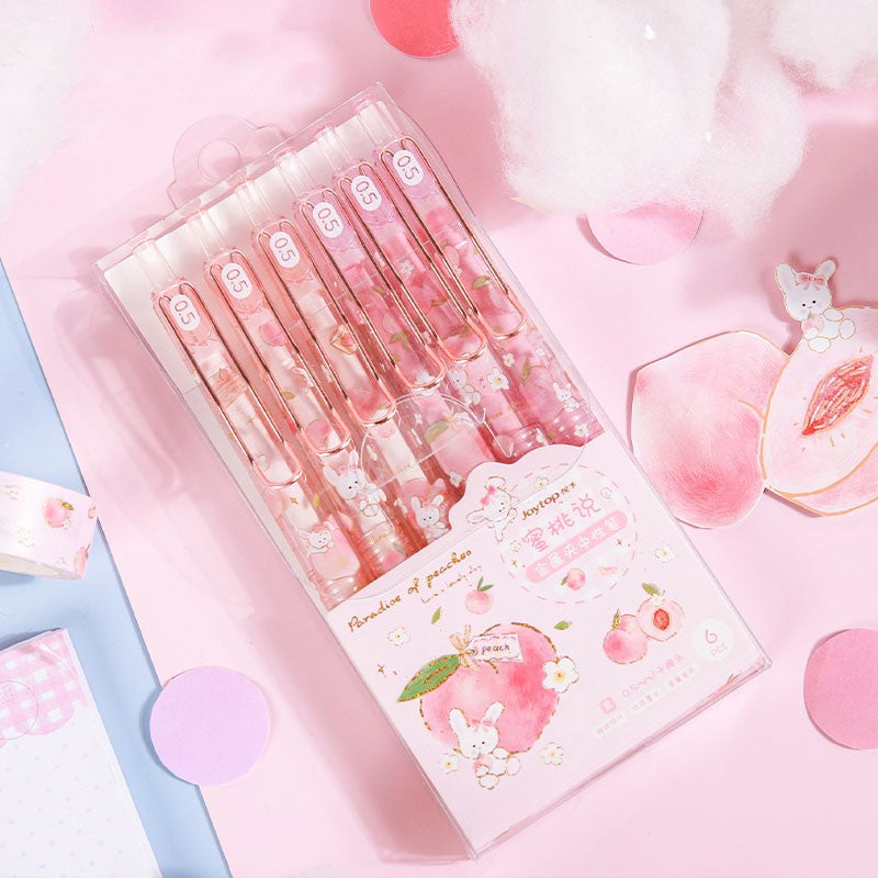 1PC Cute Gel Pens 0.5mm Kawaii Peach Strawberry