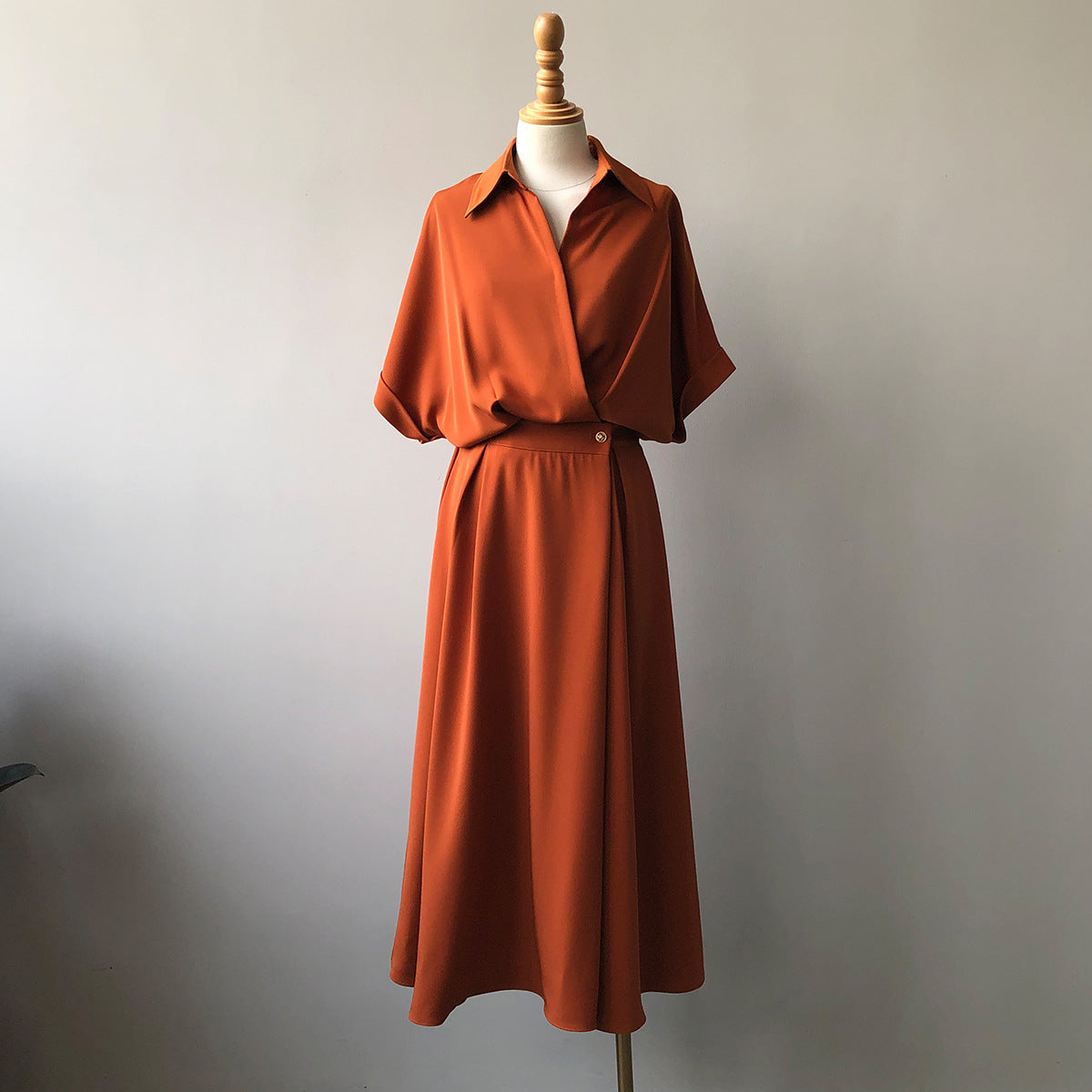 V-neck shirt dress