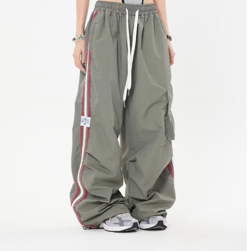 Baggy red stripe Leisure Loose Pants