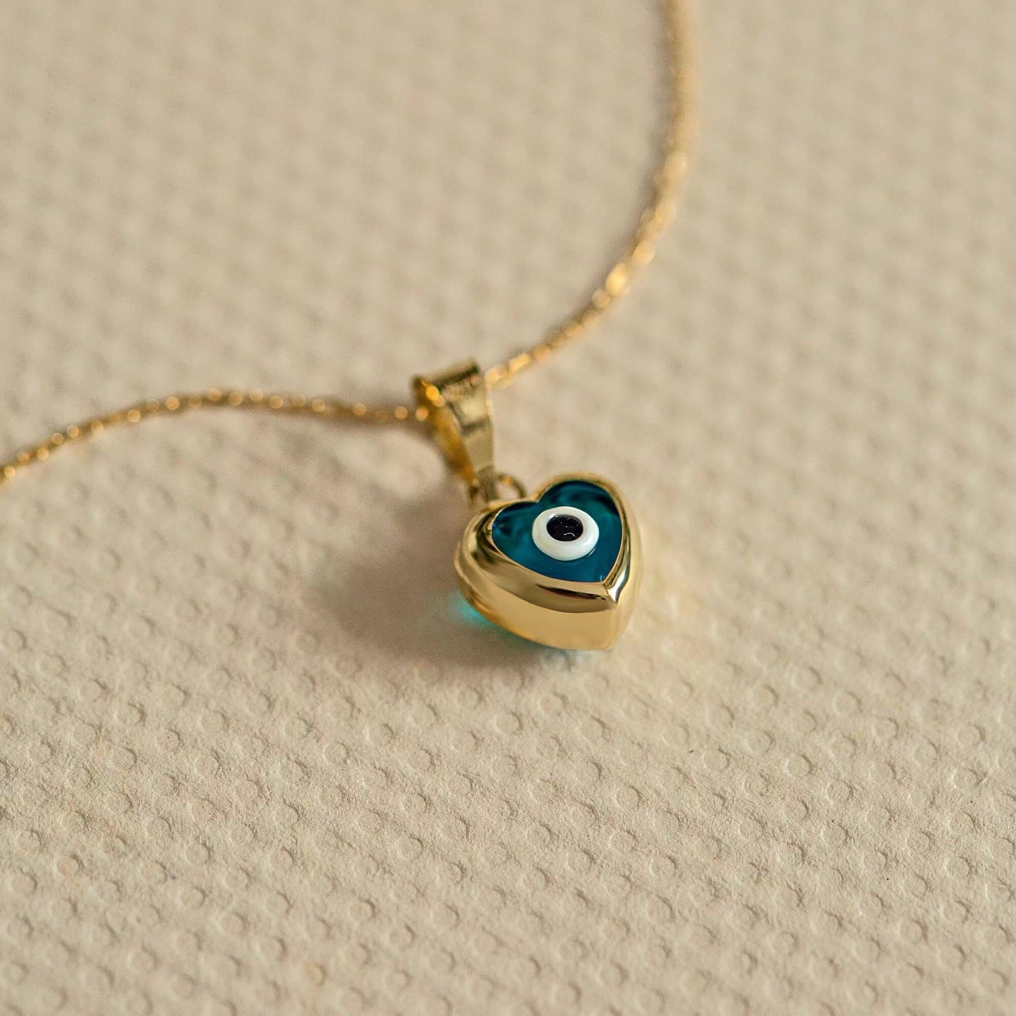 Evil Eye Zircon Necklace Heart