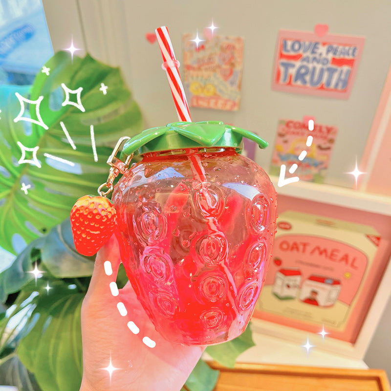 Kawaii strawberry water bottle cup